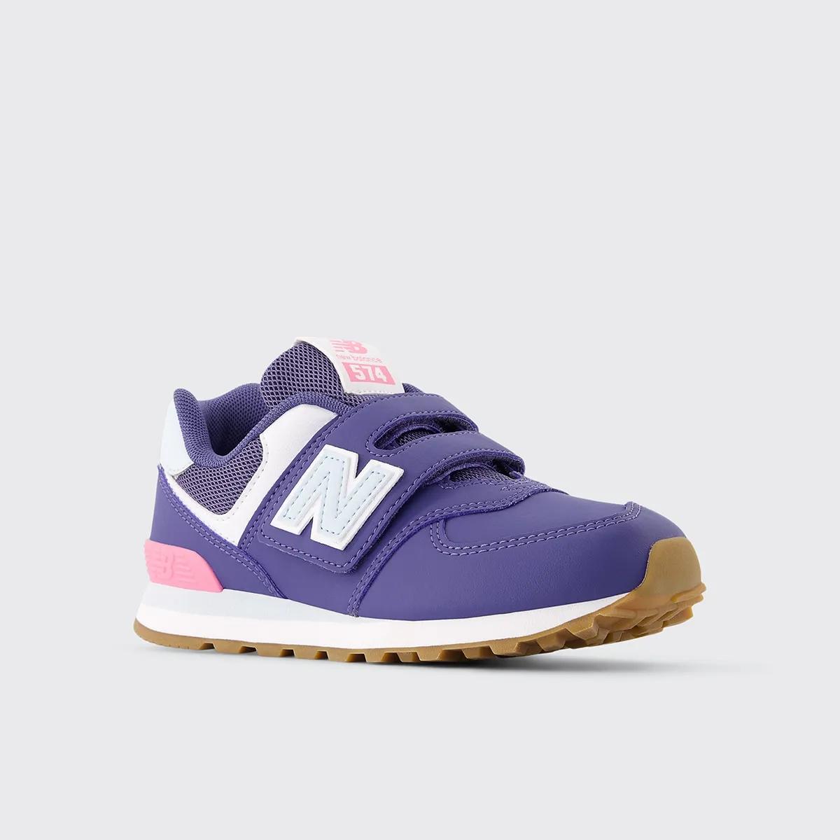 Детские повседневные кроссовки 574 с застежкой-липучкой New Balance, фиолетовый — фото 2