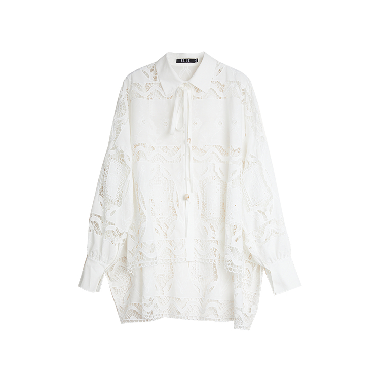 

ELLE Рубашка Women's White Lapel Moderate