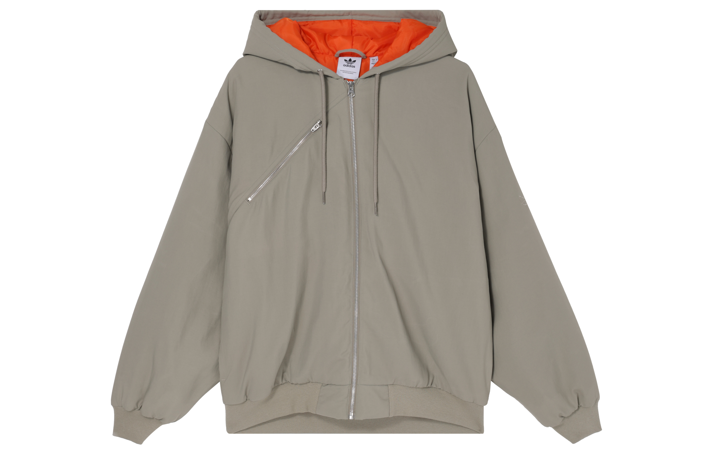 

Adidas Originals Шмоуфойл куртка из нейлоновой ткани, Silver Pebble/Preppy Orange