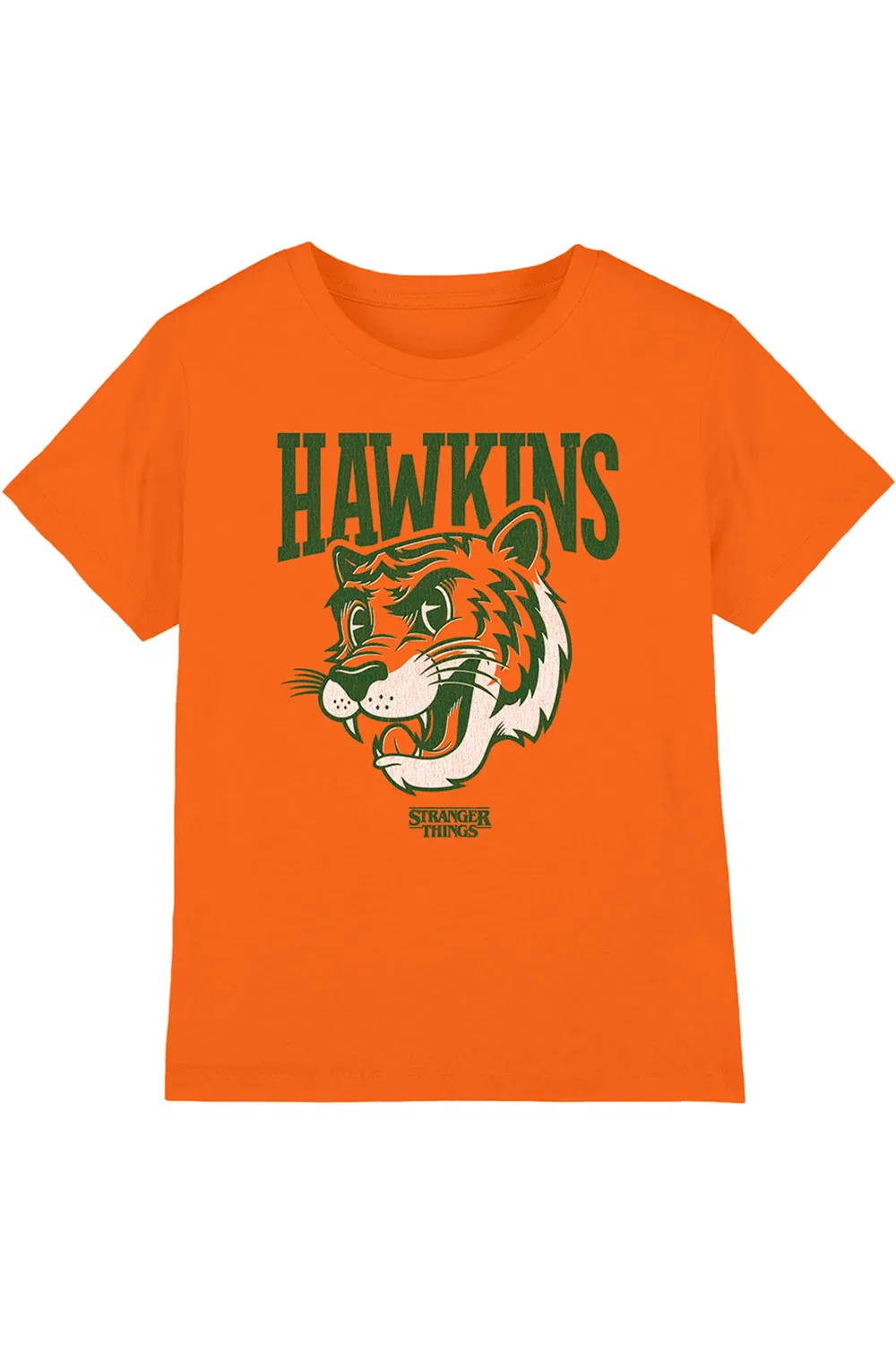 Детская футболка Stranger Things Hawkins High Tiger Mascot оранжевая, оранжевый