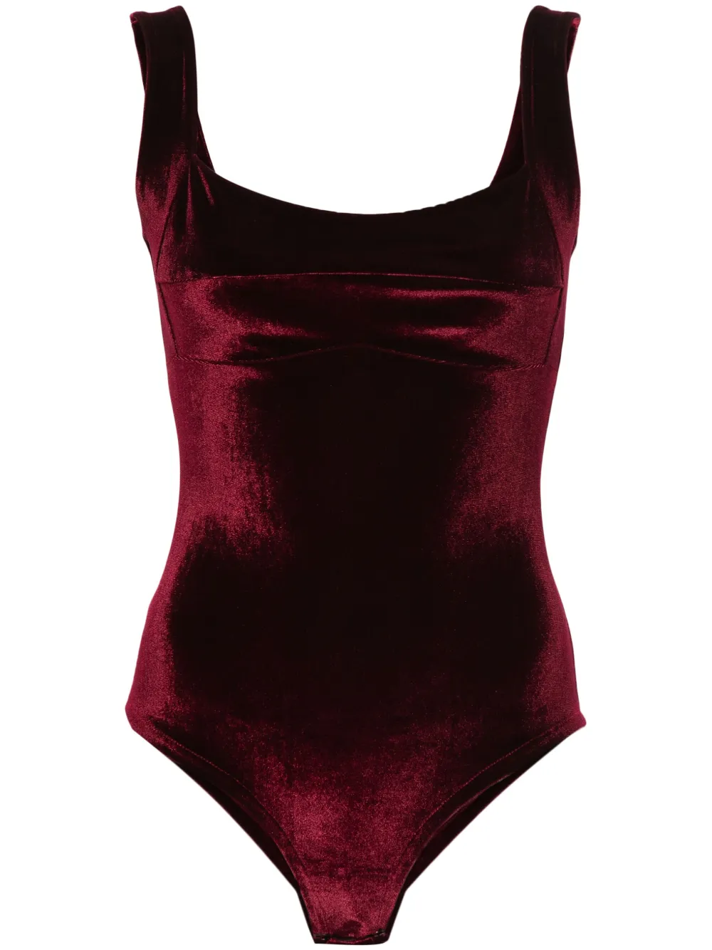 

Бархатное боди с квадратным вырезом Atu Body Couture, красный