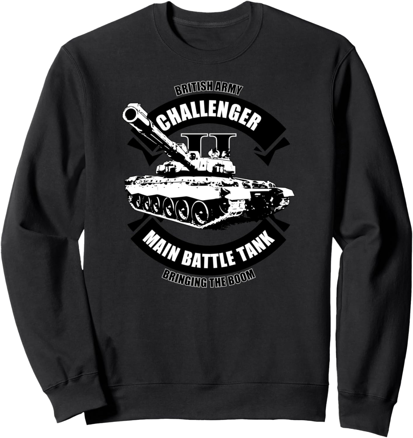 

Толстовка с изображением основного боевого танка Challenger II британской армии British Army Tank, черный