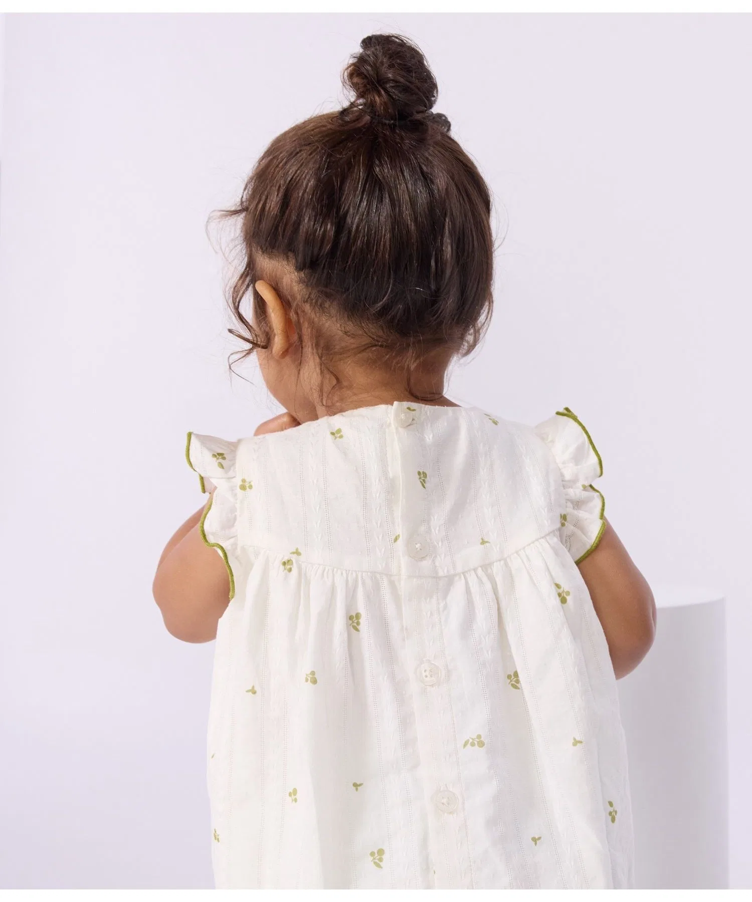 Детское платье с цветочным принтом PETIT BATEAU зелёное — фото 3
