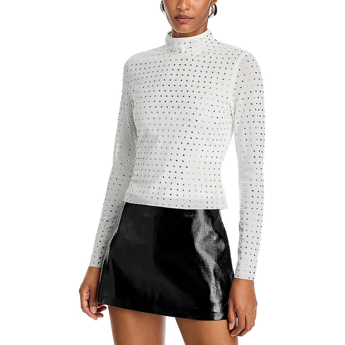 

Melvina Top Женский украшенный полиэстеровый пуловер-топ Steve Madden, цвет whisper white