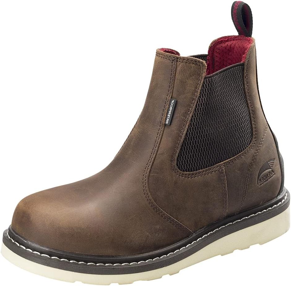

Мужские кожаные рабочие ботинки FSI FOOTWEAR SPECIALTIES INTERNATIONAL на танкетке 15 см, с мягким носком, водонепроницаемые, устойчивые к проколам, коричневый