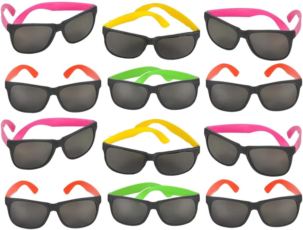 

Неоновые солнцезащитные очки Dreidel Company, набор детских игрушечных очков, солнцезащитные очки-сувениры и реквизит для вечеринок, разные цвета для детей (12 штук) The Dreidel Company, Orange
