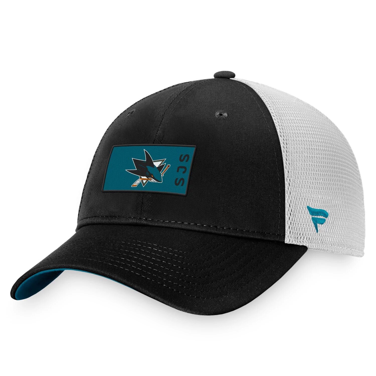 

Мужская черно-белая фирменная кепка San Jose Sharks Fanatics Authentic Pro Rink Trucker Snapback