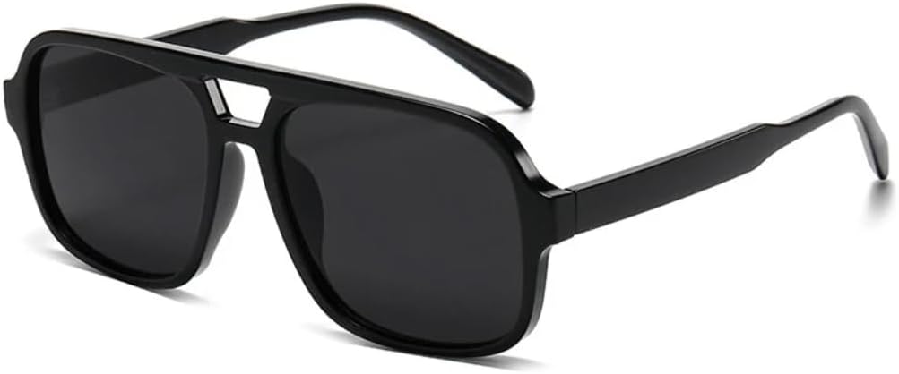 

Солнцезащитные очки для мужчин и женщин - защита UV400 - двойные перемычки, желто-зеленый градиент, для занятий спортом на открытом воздухе и вождения DSVIGF, Black Gray