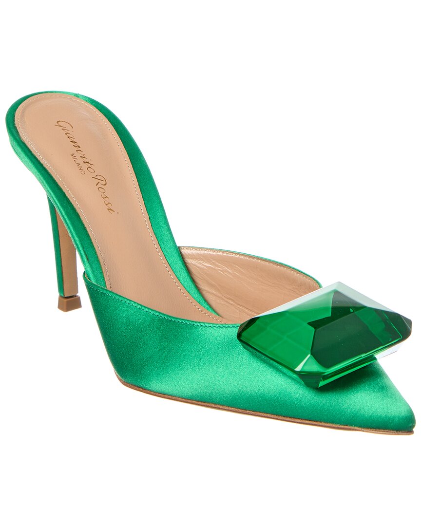 Джаипурские мюли Gianvito Rossi из сатина и кожи, зеленый
