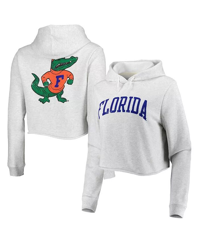 

Женская укороченная толстовка с капюшоном Ash Florida Gators 2-Hit 1636 League Collegiate Wear