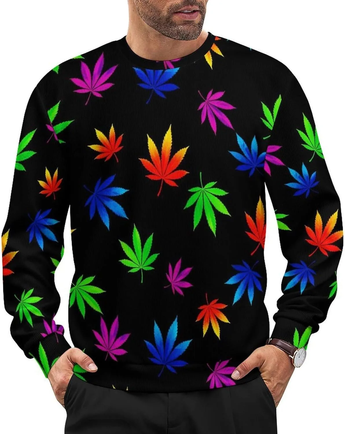 

Мужской свитер с круглым вырезом, мягкий и свободный Meaudiwes