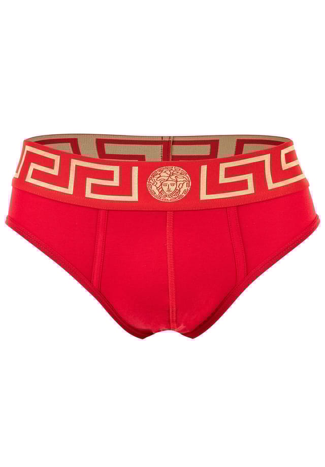 

Трусы - топика стрейч хлопок однотонные Versace, красный