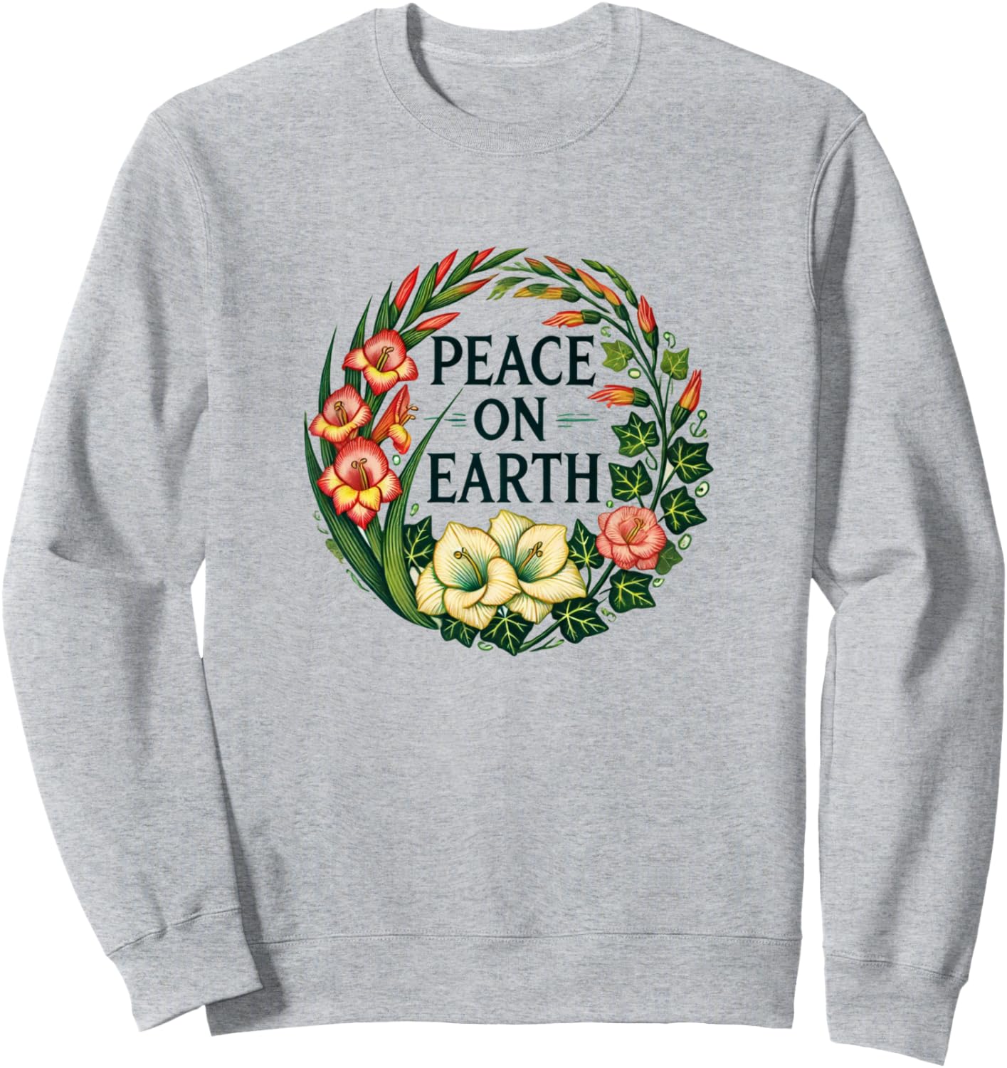 

Антивоенная толстовка с иллюстрацией «Мир на Земле» Retro World Peace Snugg, серый