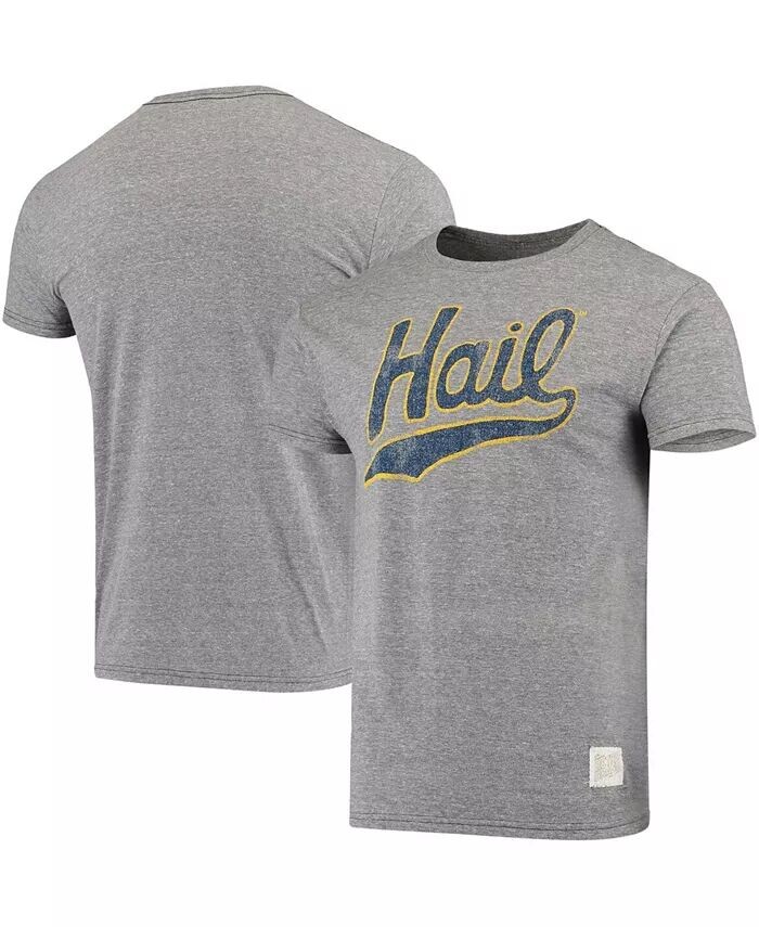 

Мужская футболка Heather Grey Michigan Wolverines в винтажном стиле Hail Tri-Blend Original Retro Brand, серый