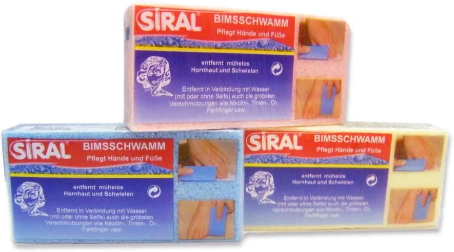 Пемза-губка Siral для ухода за руками и ногами, 3 шт. Siral