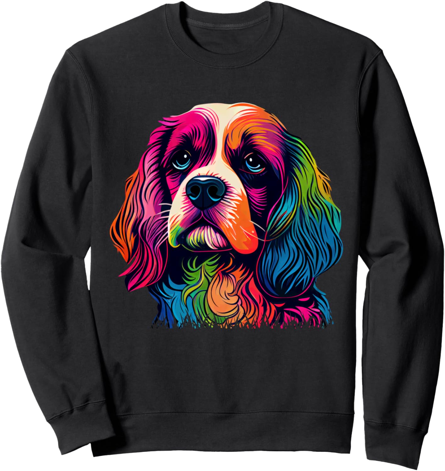 

Яркая толстовка с изображением радужного щенка Vibrant Colorful Dog Lovers Collection, черный