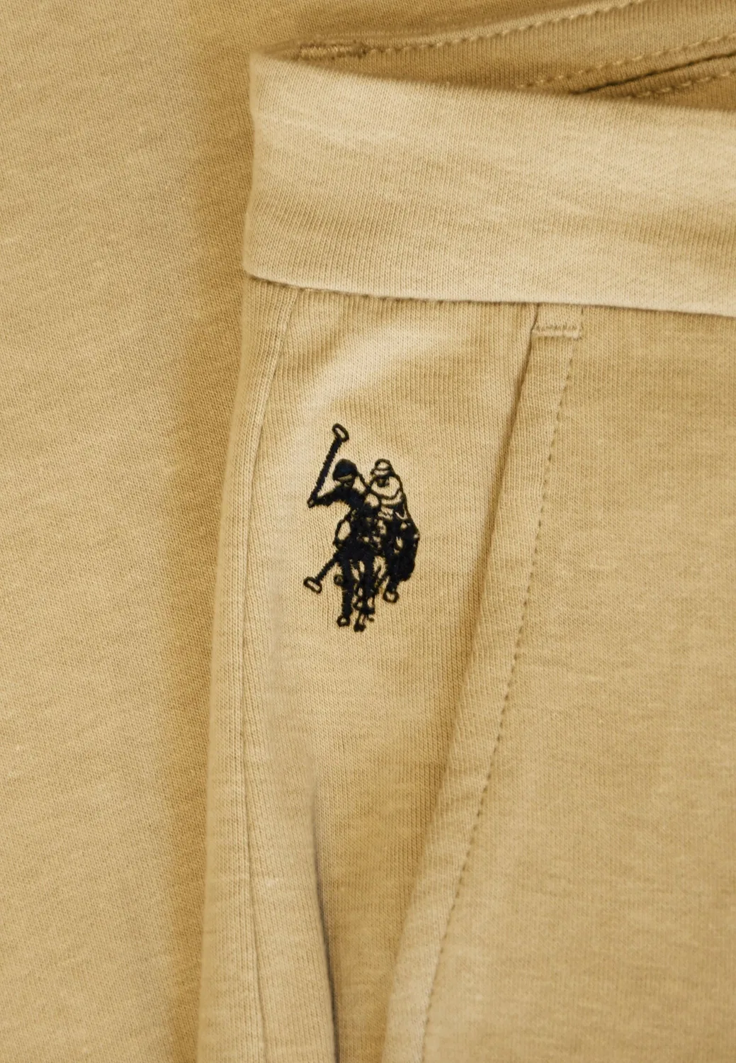Чинос из хлопка с эластаном U.S. Polo Assn., бежевый — фото 4