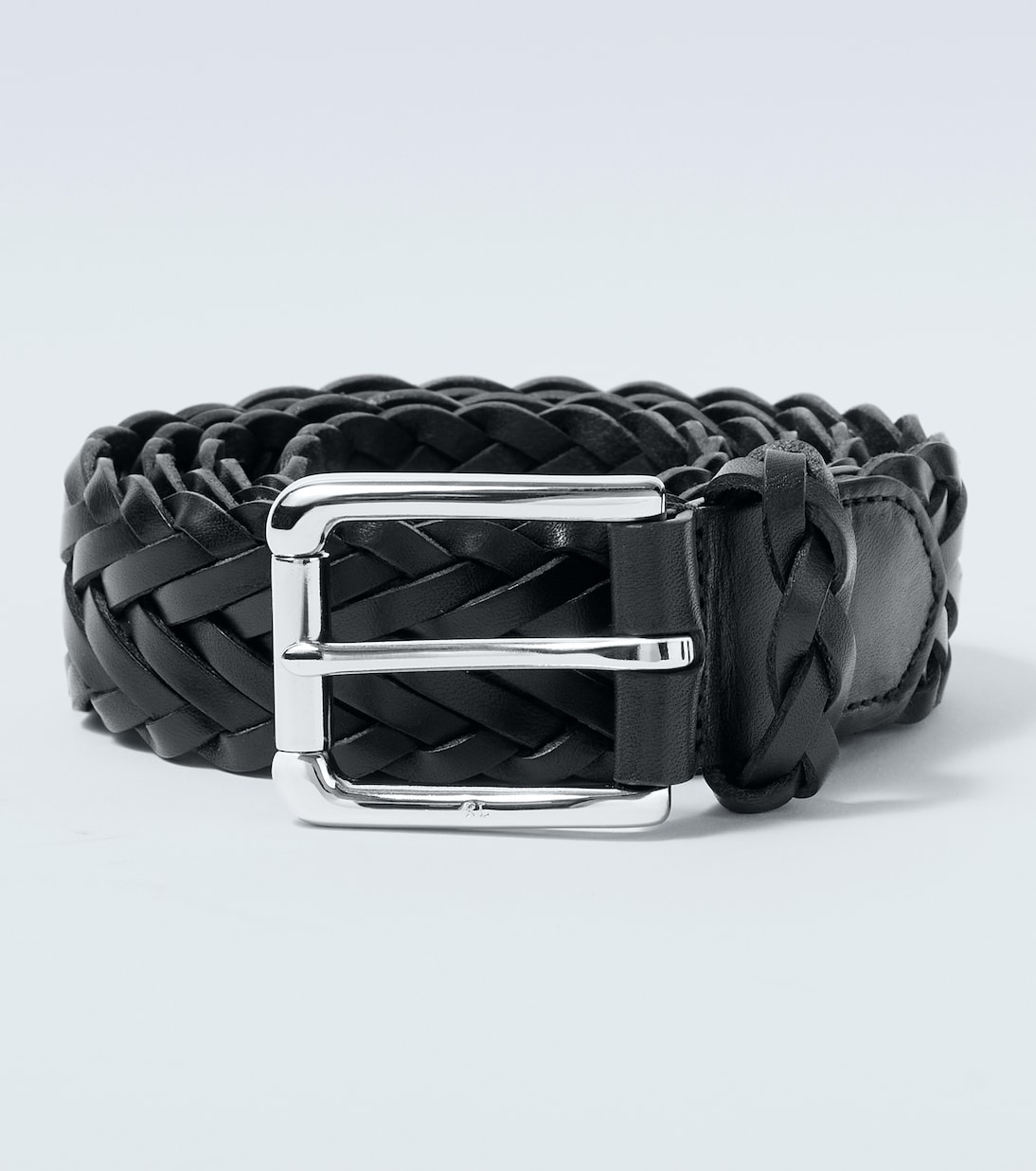 

Плетёный кожаный ремень Ralph Lauren Purple Label, черный