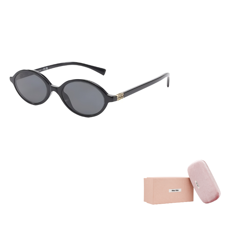 

Солнцезащитные очки 2010s с овальной оправой MIU MIU, черный