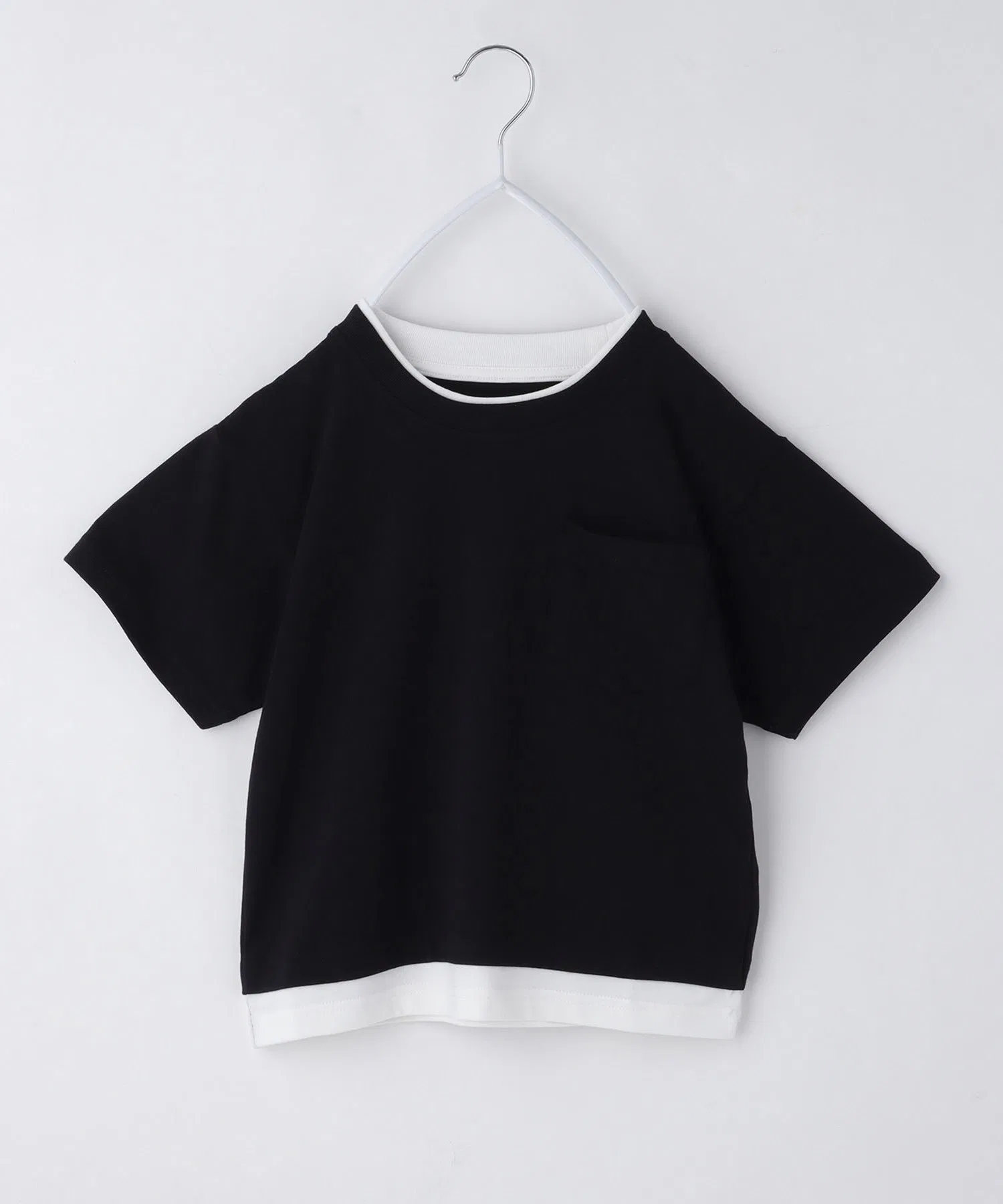 Детская футболка с эффектом многослойности THE SHOP TK чёрная