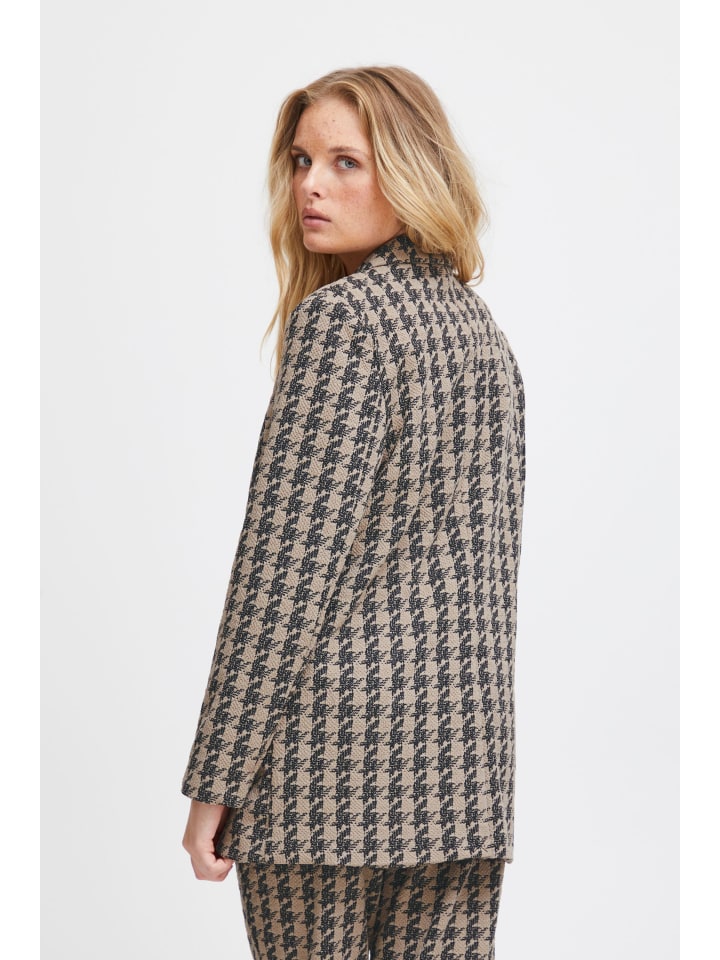 

ICHI Блейзер IHKATE HOUNDSTOOTH OVERSIZE BL Loose fit in Doeskin Houndstooth