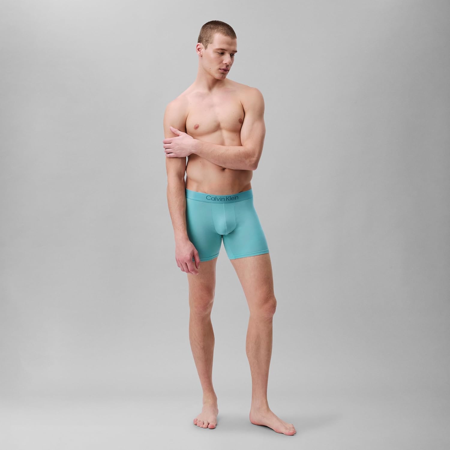 Комплект из 3-х трусов-боксеров Calvin Klein Mens Ultra Soft Modern Modal, Grey Heather, Chalk, Saltwater Aqua — фото 4