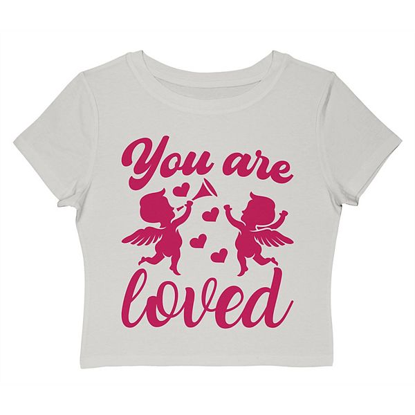 

Футболка Juniors' you are loved cupid с принтом ко Дню святого Валентина Unbranded