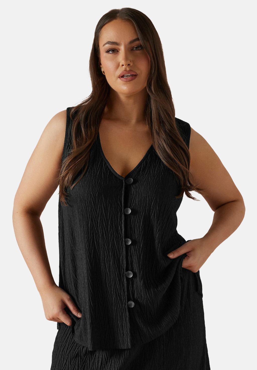 

Топ CRINKLE PLISSE Yours Clothing, антрацит
