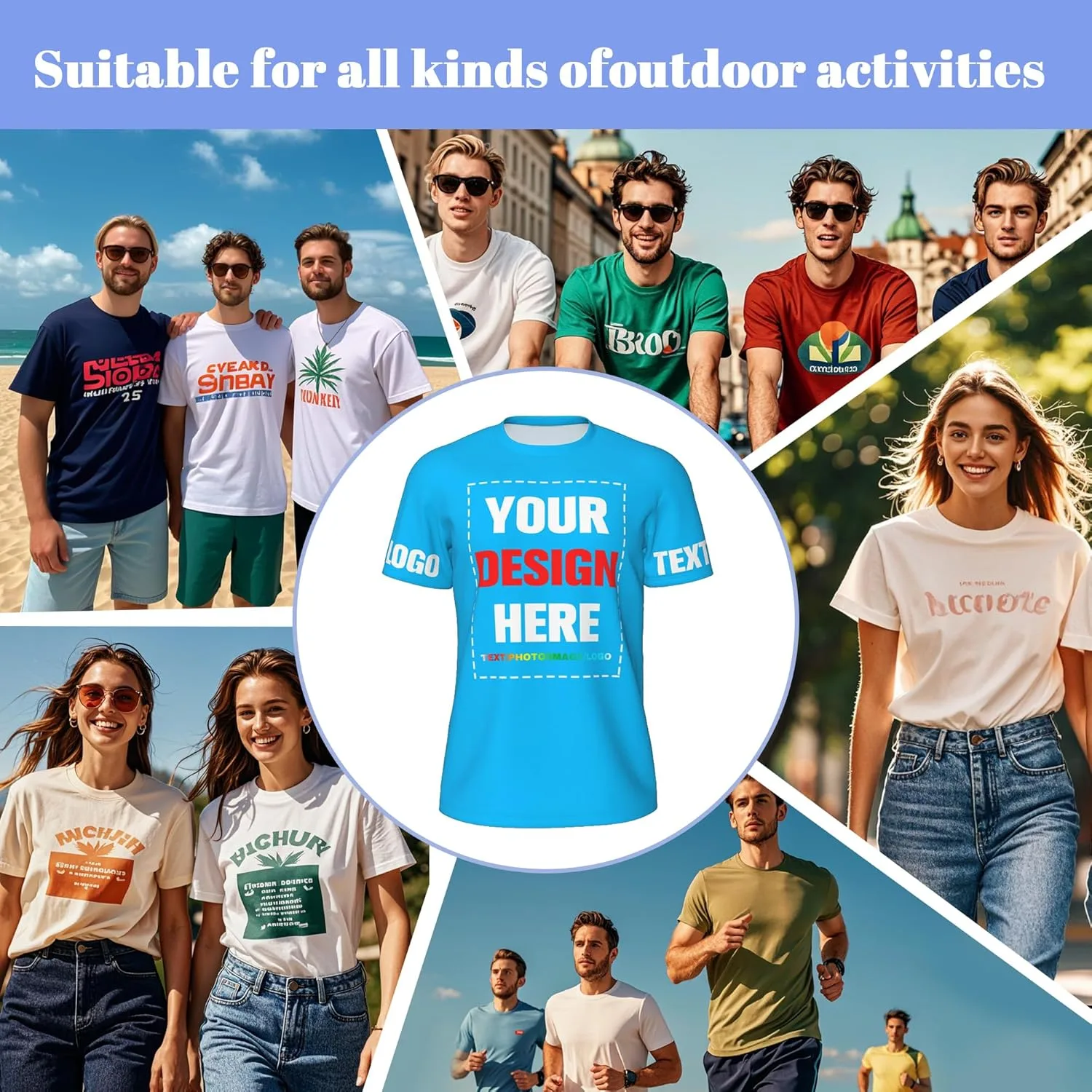 Футболка Custom T Shirts для мужчин с печатью на передней и задней стороне — фото 4