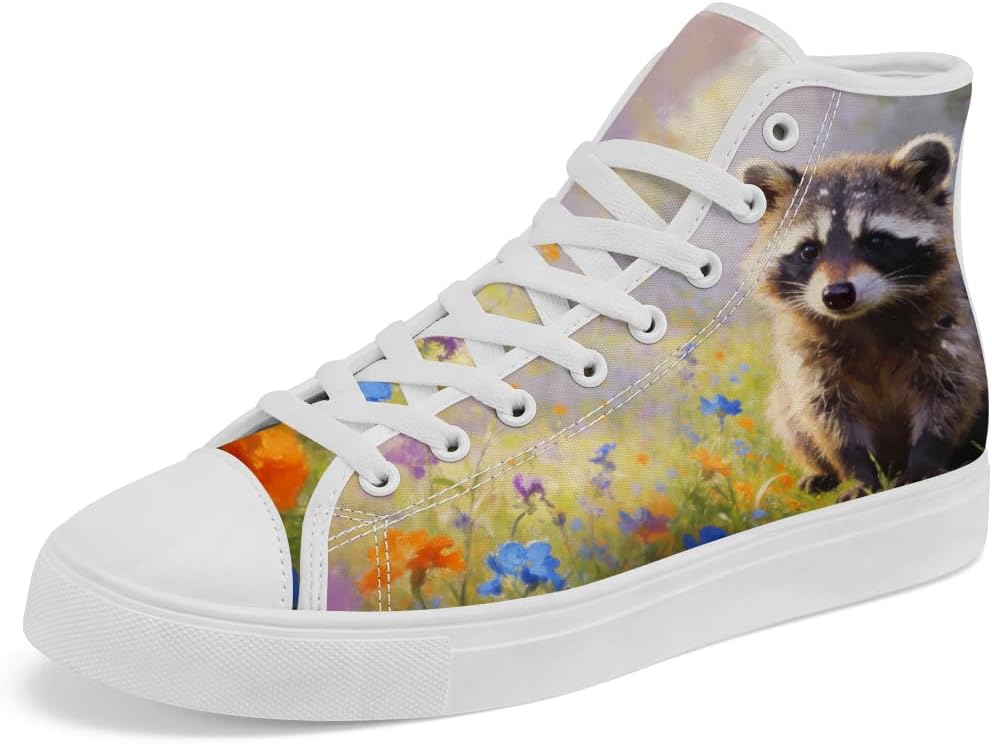 

Кеды Raccoon высокие на шнуровке для женщин и мужчин, повседневные кеды Chebing, фиолетовый