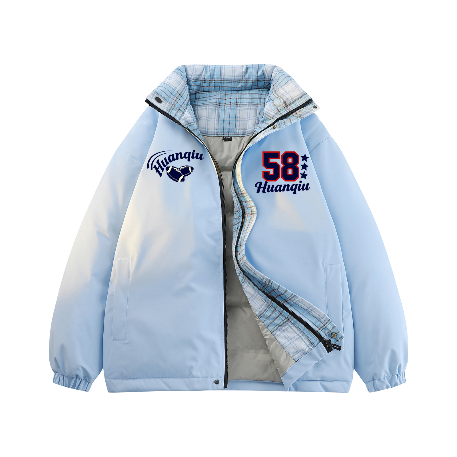 

Пуховик Unisex с воротником стойкой утепленный HUANQIU, синий