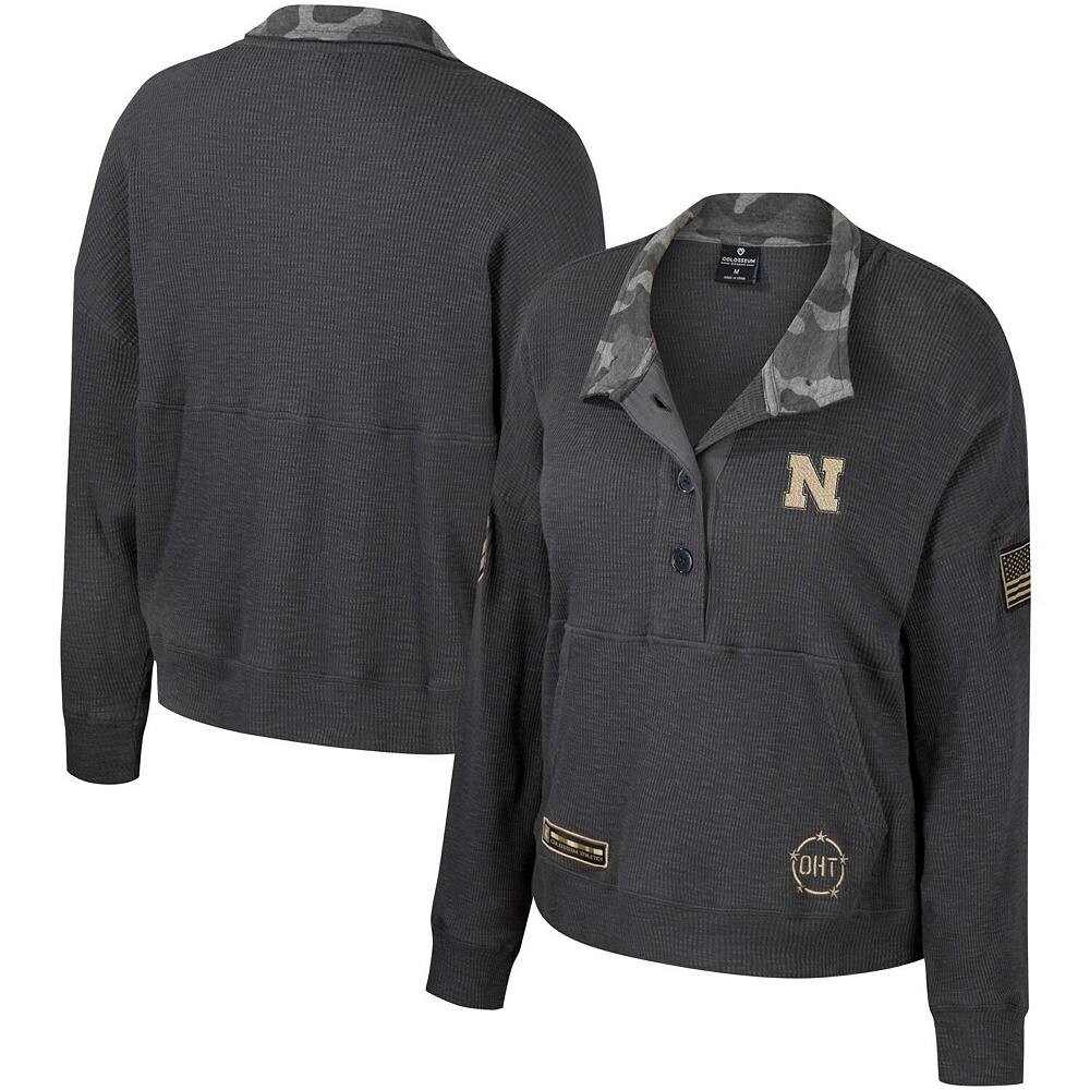 

Женская термосвитшота Henley в стиле милитари Colosseum Heather Charcoal Nebraska Huskers OHT в стиле милитари, цвет Neb Charco