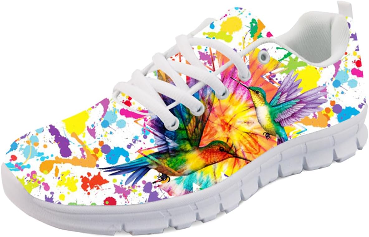 

Кроссовки Forchrinse Sunflower унисекс для бега, женские и мужские, мягкие для ходьбы и бега, повседневные, для спортзала, спортивные, Tie Dye Hummingbird