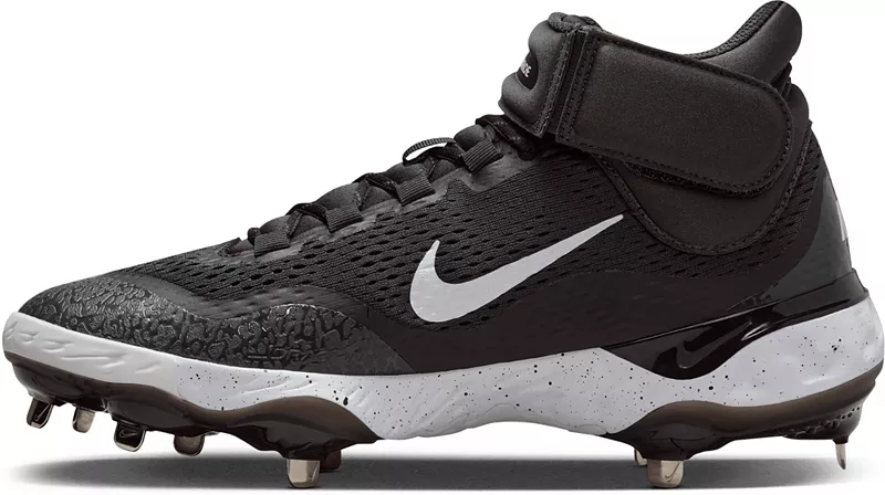 Мужские бейсбольные бутсы Nike Alpha Huarache Elite 4 Mid Metal, черный/белый — фото 3