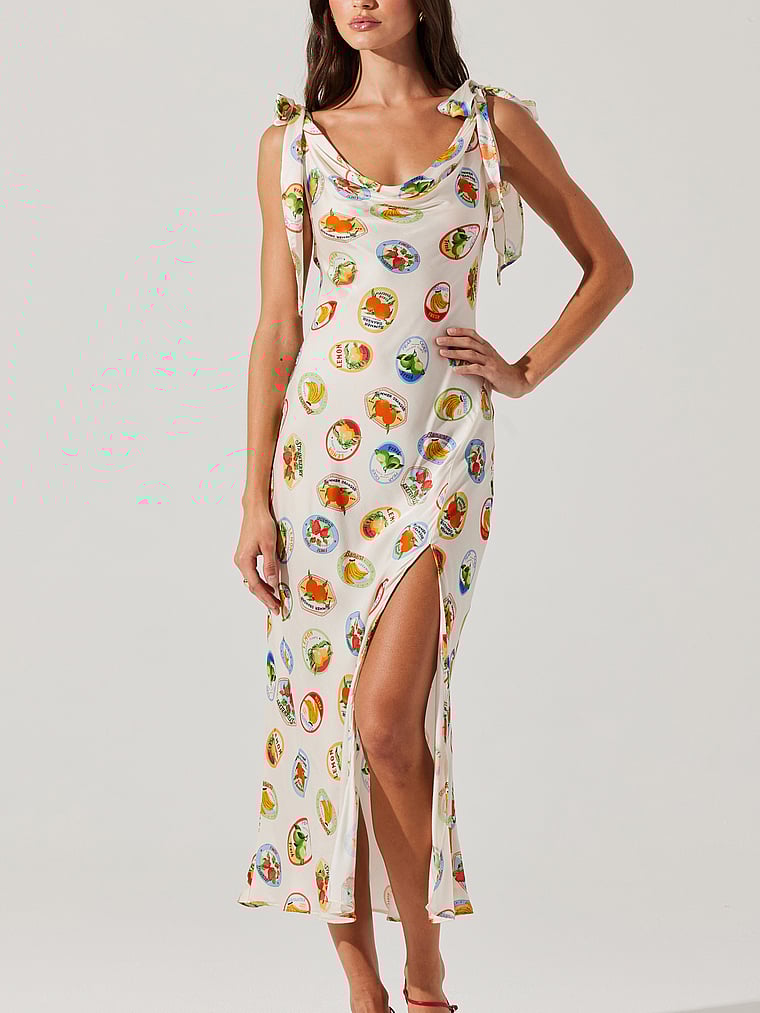 

Платье с принтом Allexina Astr The Label, цвет ivory fruit cocktail