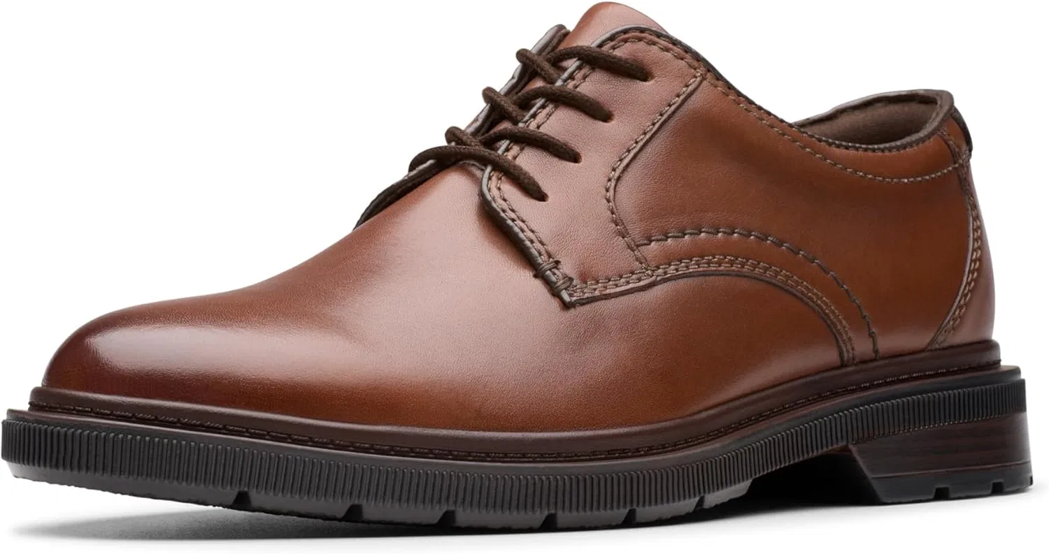 Мужские туфли Clarks Howard Over, Dark Tan Leather