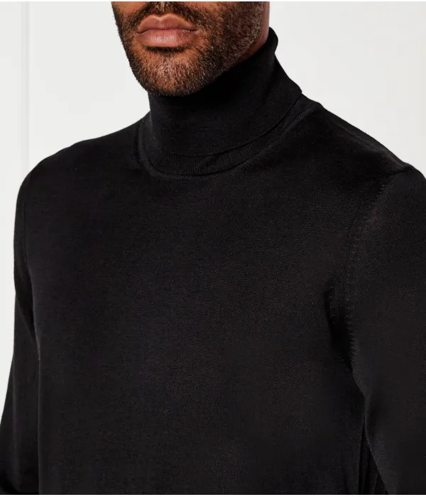 Шерстяная водолазка Musso-p Slim fit Boss, черный — фото 4