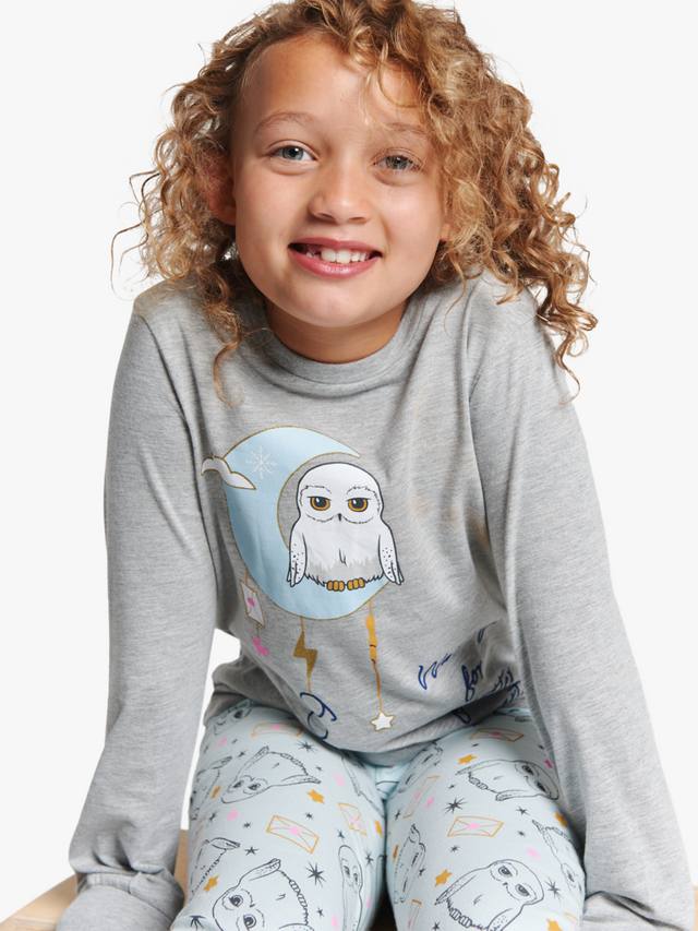 Детский пижамный комплект Harry Potter Hedwig из хлопковой смеси Brand Threads, Grey/Multi — фото 3
