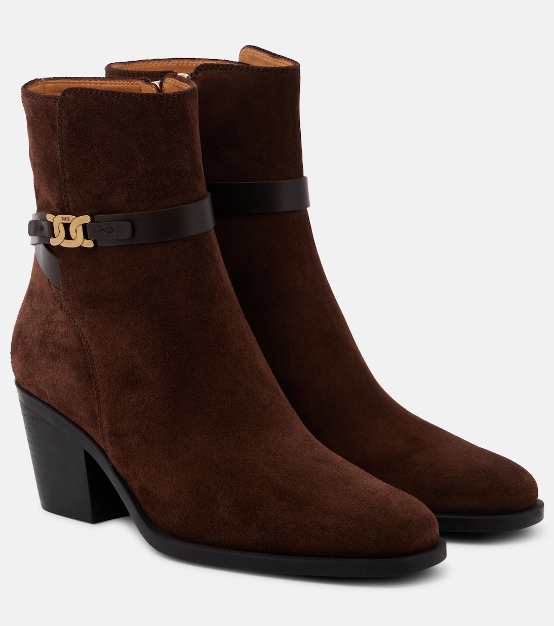 Замшевые ботильоны Tod's, Marrone Africa Cioccolato