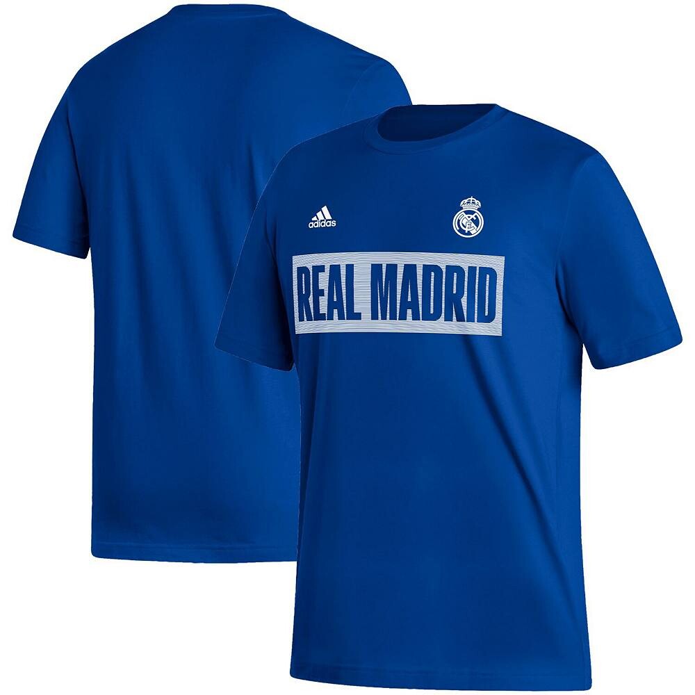 

Мужская синяя футболка adidas Real Madrid Culture Bar, цвет Mad Blue