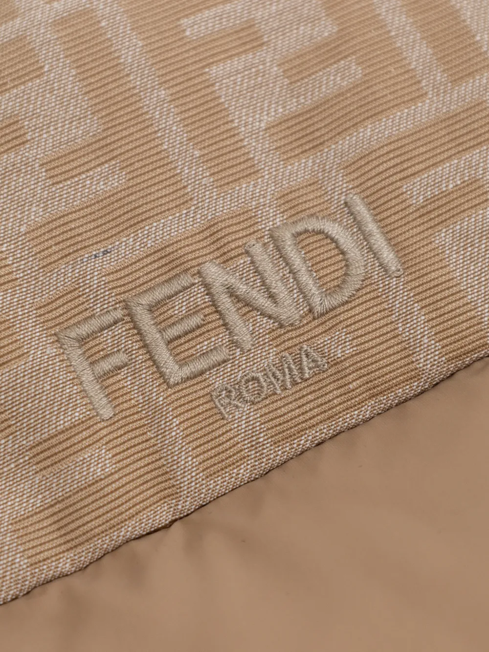 Стеганая куртка с логотипом Fendi Kids, бежевый — фото 3