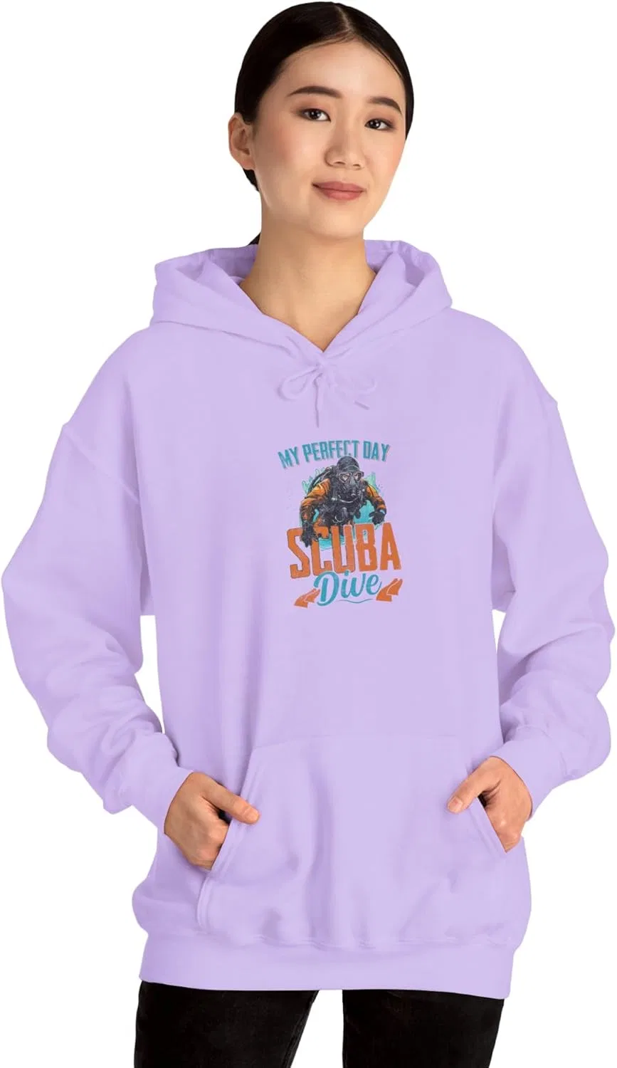 Свитшот с капюшоном Scuba Dive Graphic, подарок для дайвера, унисекс, одежда для водных видов спорта, теплая и уютная толстовка, для улицы GENERIC, Orchid — фото 2