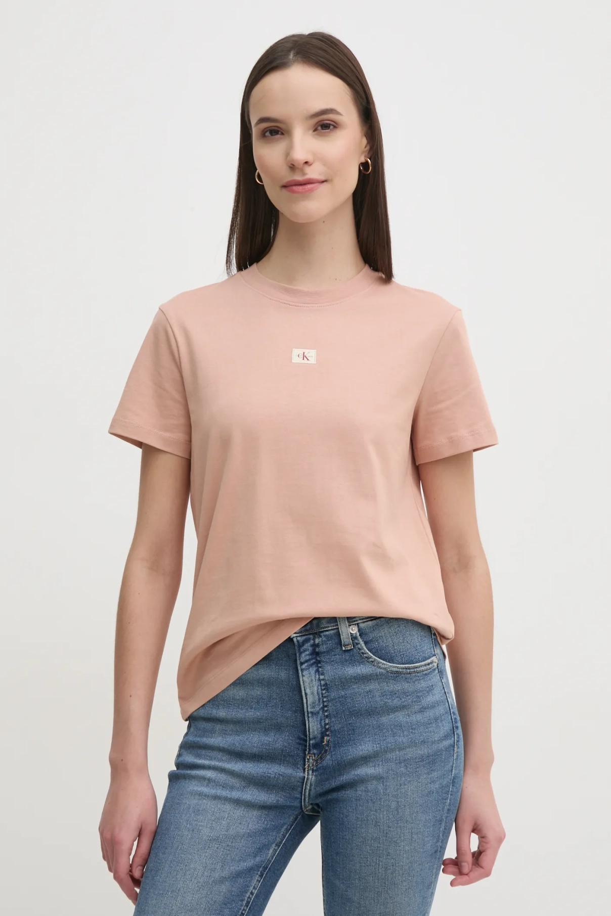 

Хлопковая футболка Calvin Klein Jeans, оранжевый
