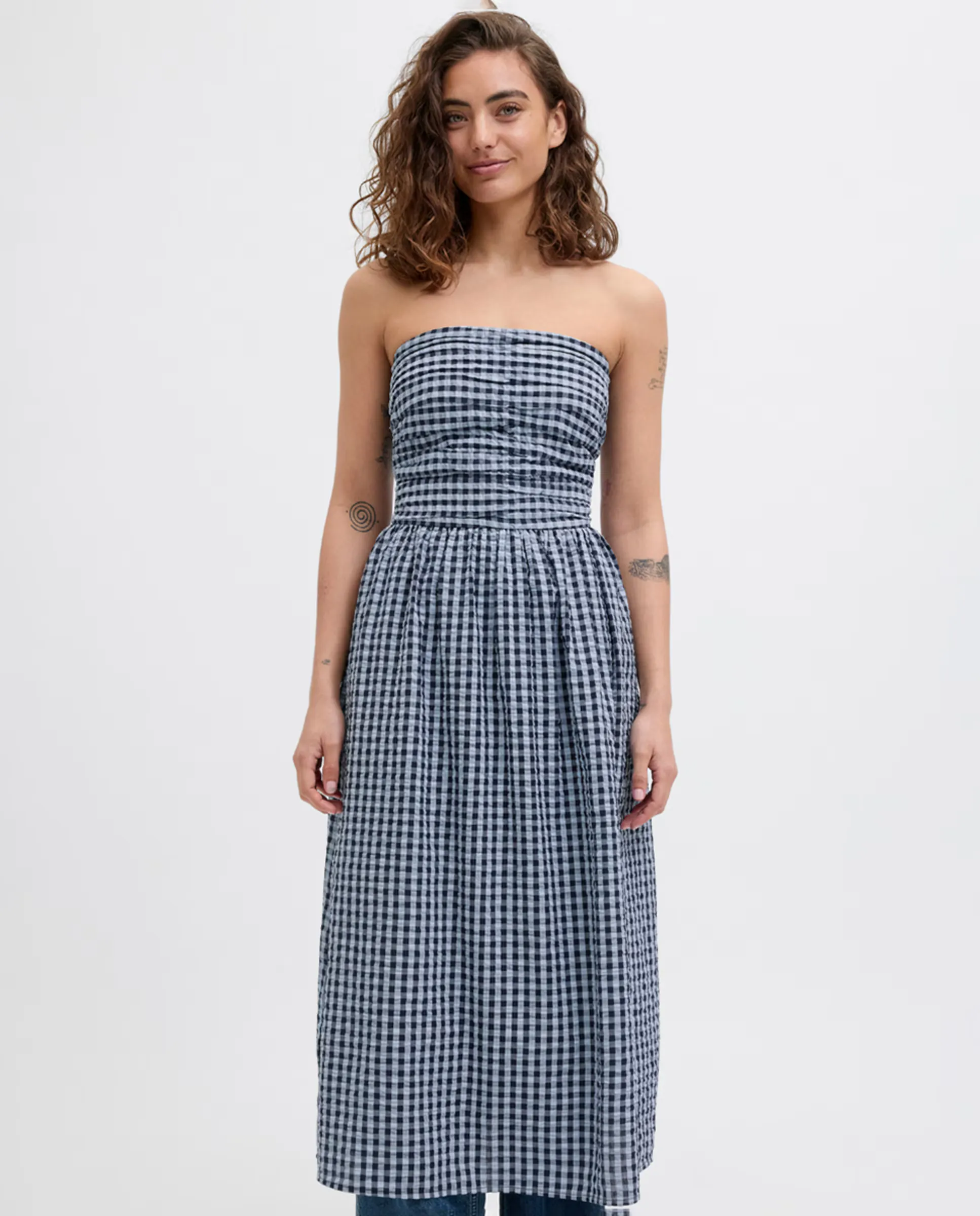 

Длинное платье в клетку виши Jack & Jones, синий