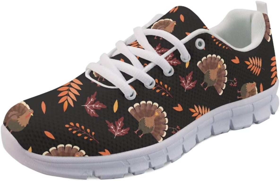 

Женские слипоны кроссовки для ходьбы, тенниса и бега, весенне-летние кроссовки с цветочным принтом, легкие для спортзала, путешествий и работы Getelinseng, Thanksgiving Rooster