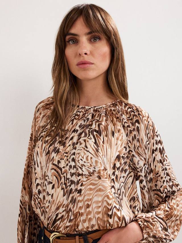 

Блузка Rafaella с абстрактным принтом Phase Eight, Neutral