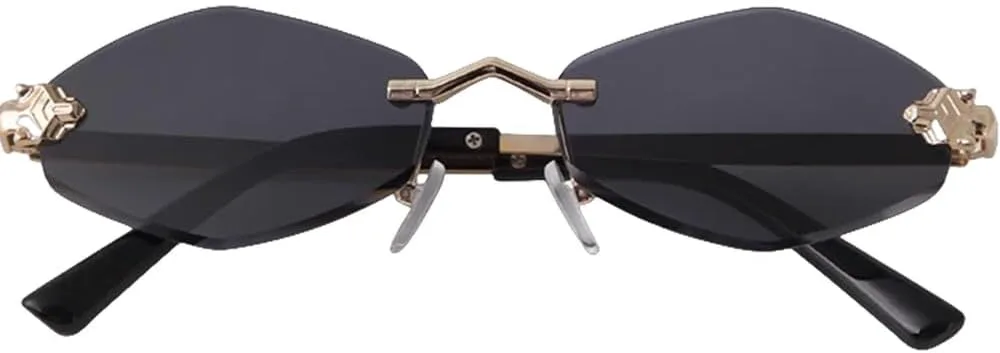 

Модные солнцезащитные очки без оправы с заклепками для женщин, роскошные солнцезащитные очки для мужчин, без оправы с металлическими тонкими дужками generic, C1