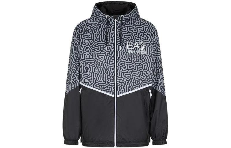 EMPORIO ARMANI Куртка мужская черная с капюшоном