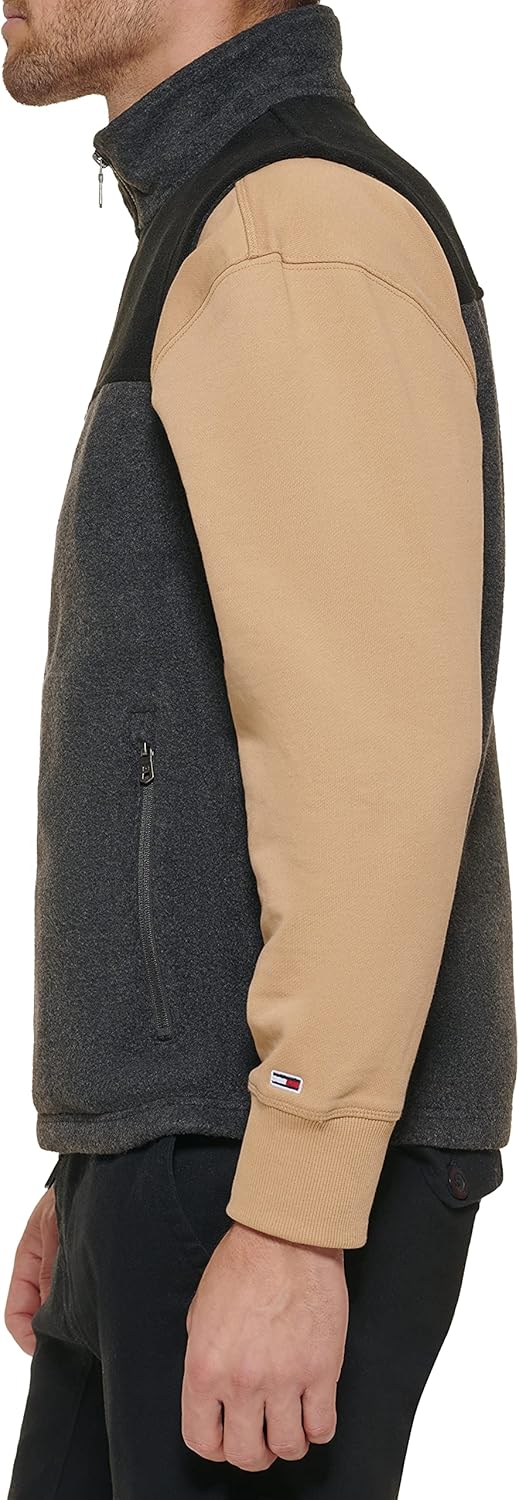 Легкий мужской жилет Tommy Hilfiger Polar Fleece, Black/Charcoal — фото 4