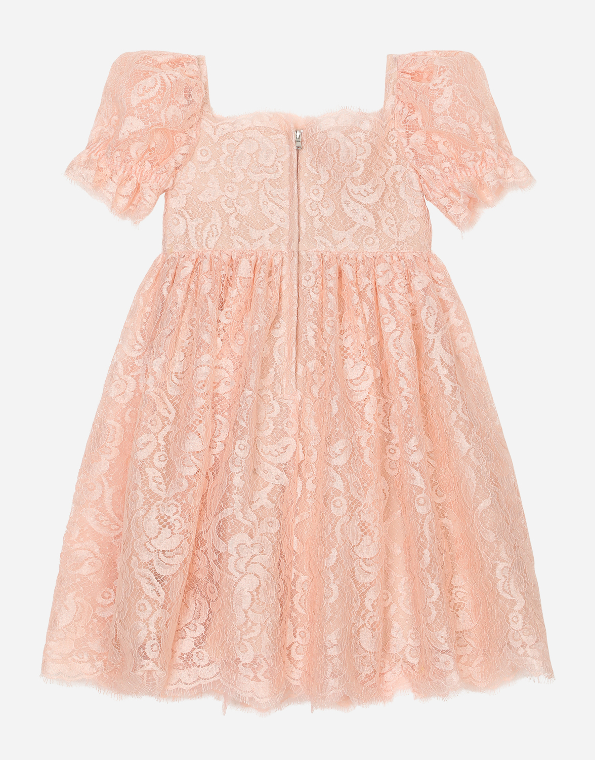Кружевное платье с короткими рукавами Dolce&Gabbana, розовый — фото 2